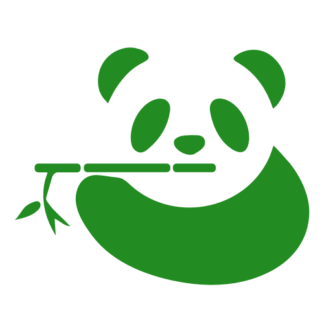 Panda Eating Bamboo Decal (Green)